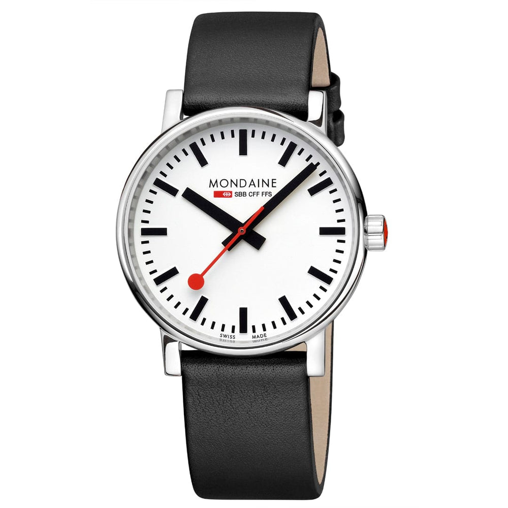 Mondaine Evo2 White Dial Black Vegan Strap Watch