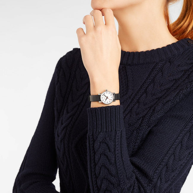 Mondiane Evo2 White Dial Black Vegan Strap