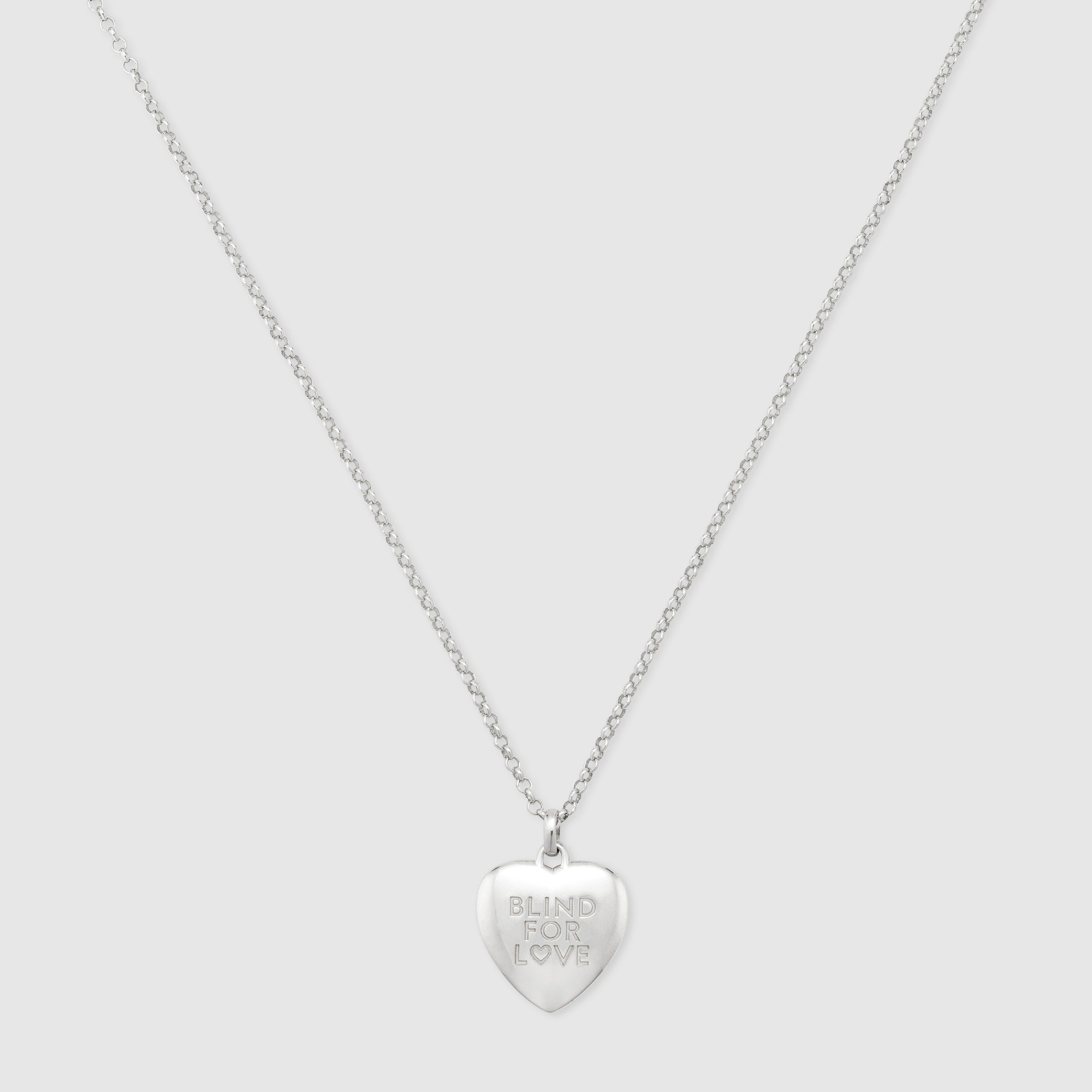 Gucci silver Blind for Love Heart Necklace