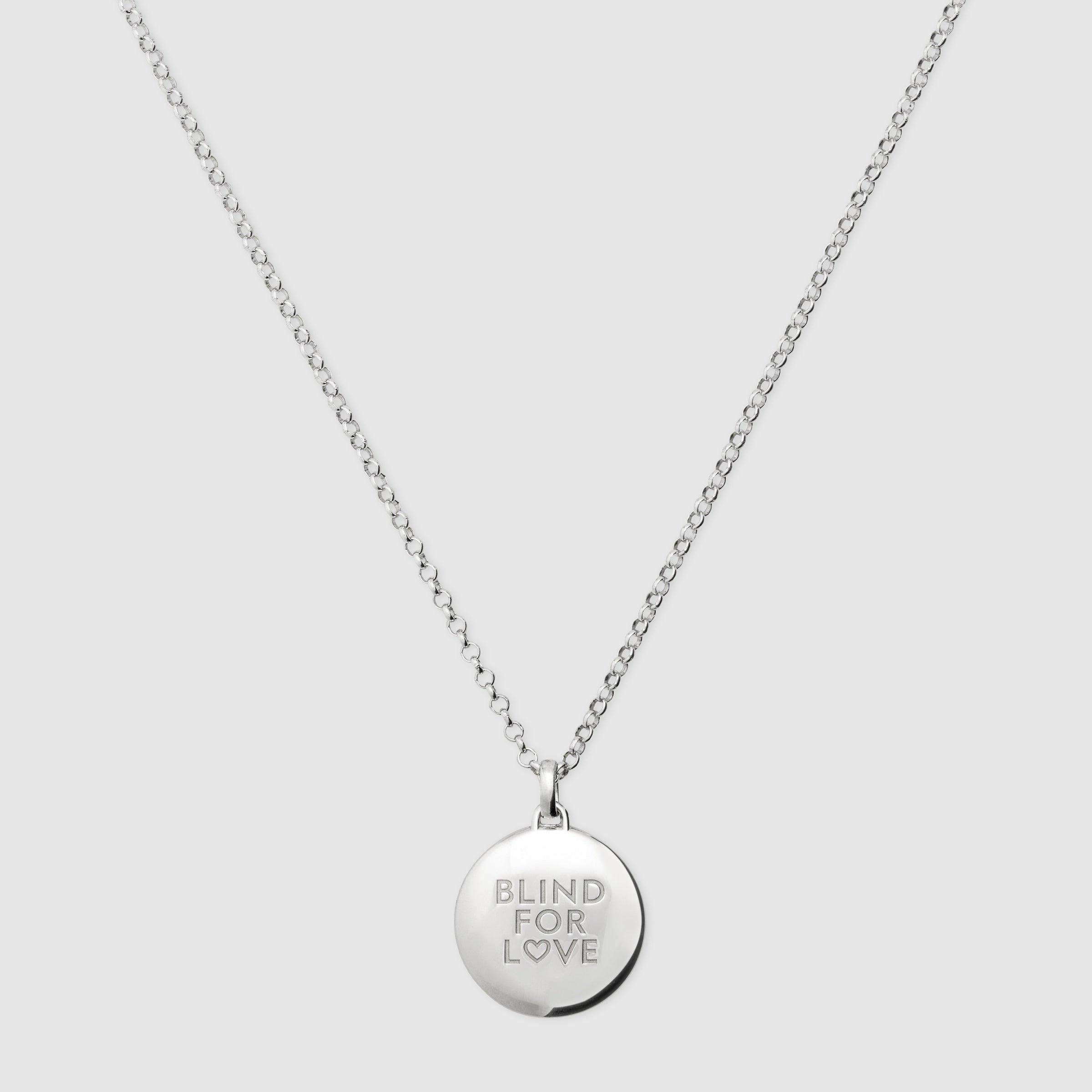 Gucci silver Blind for Love circle pendant