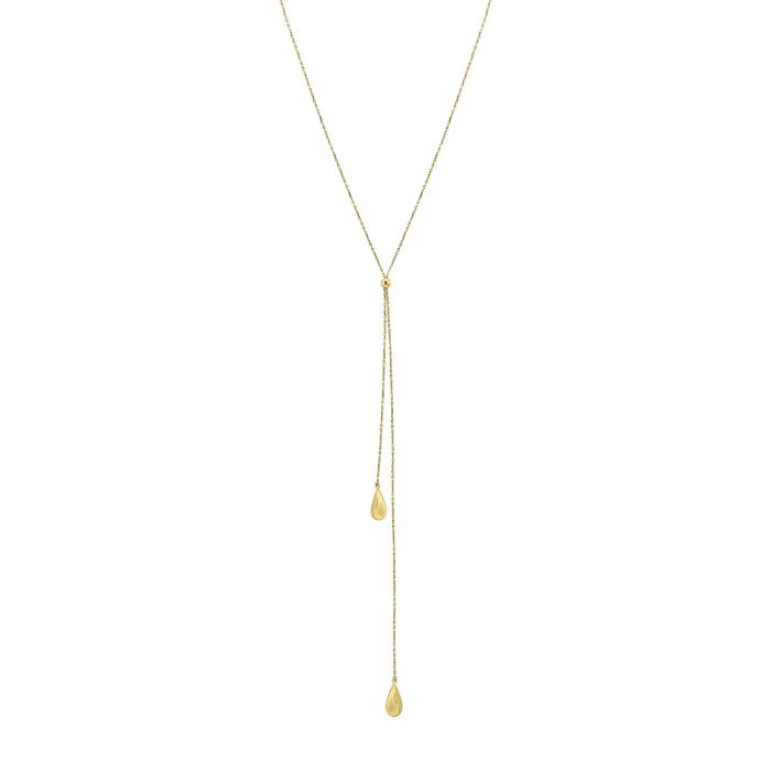 9ct Yellow gold Teardrop Lariat necklace