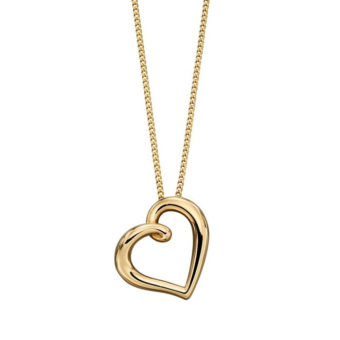 9ct Yellow gold Organinc Heart pendant