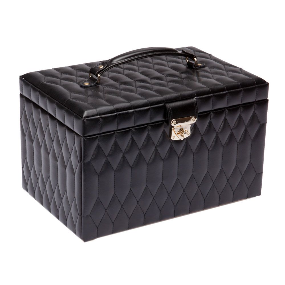 Wolf 1834- Caroline Extra Large Jewellery Case- Black