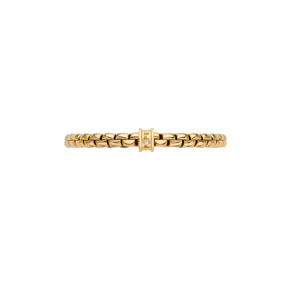 Fope Eka Bracelet 18ct Yellow Gold with 0.02ct White Diamond