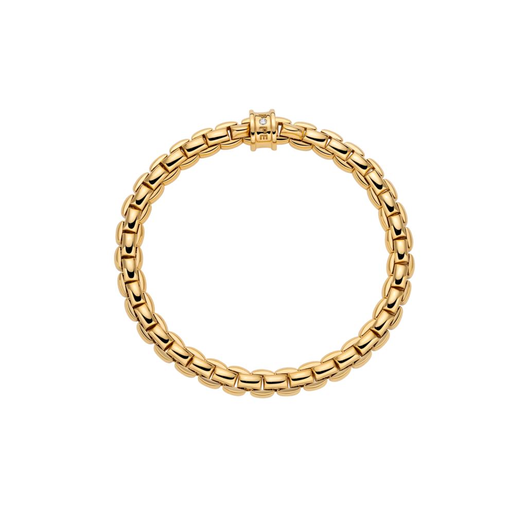 Fope Eka Bracelet 18ct Yellow Gold with 0.02ct White Diamond