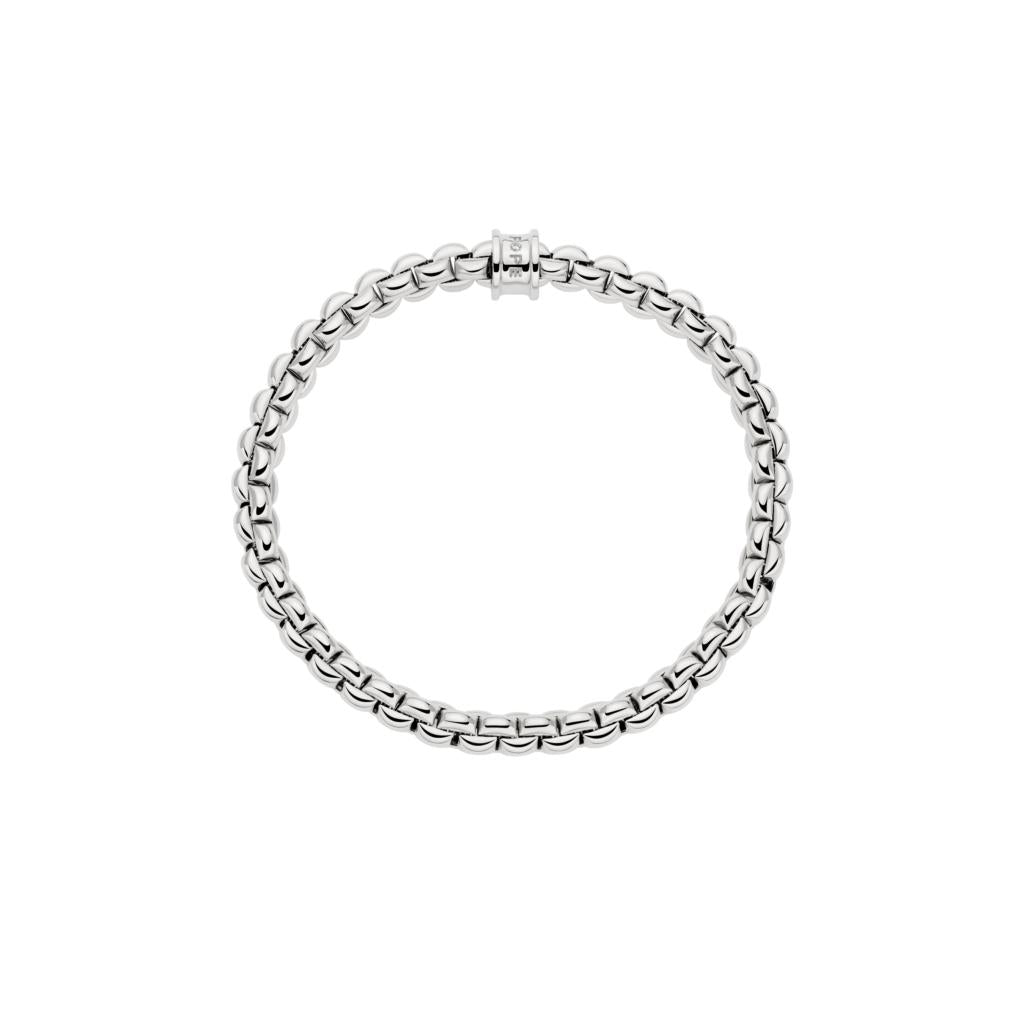 Fope Eka Bracelet 18ct White Gold 0.01ct White Diamond