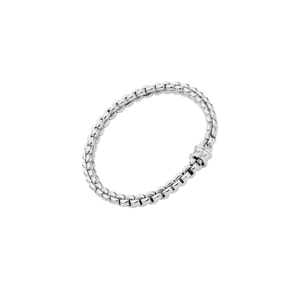 Fope Eka Bracelet 18ct White Gold 0.01ct White Diamond