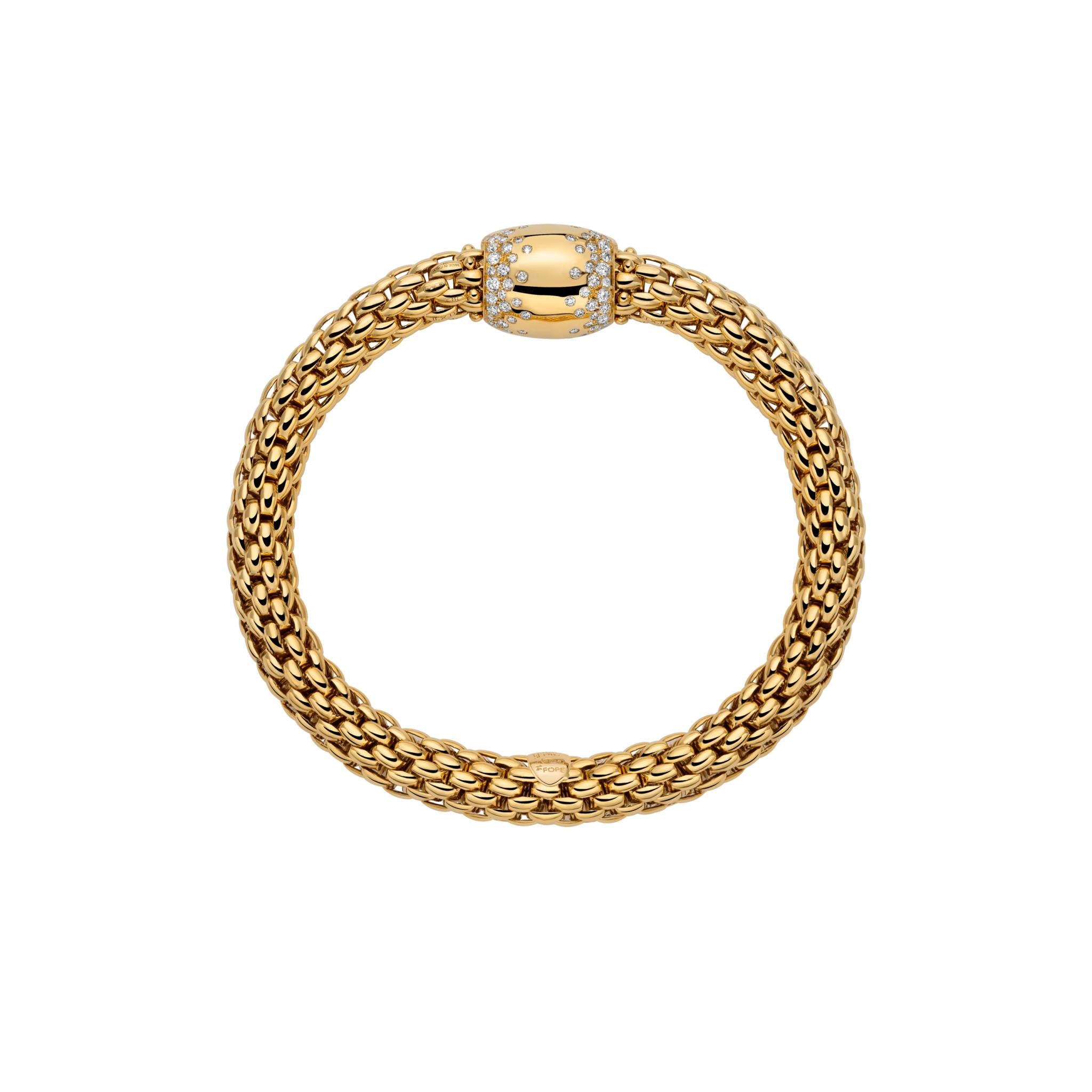 Fope Love Nest Bracelet 18ct Yellow Gold with a total of 1.07ct Diamonds