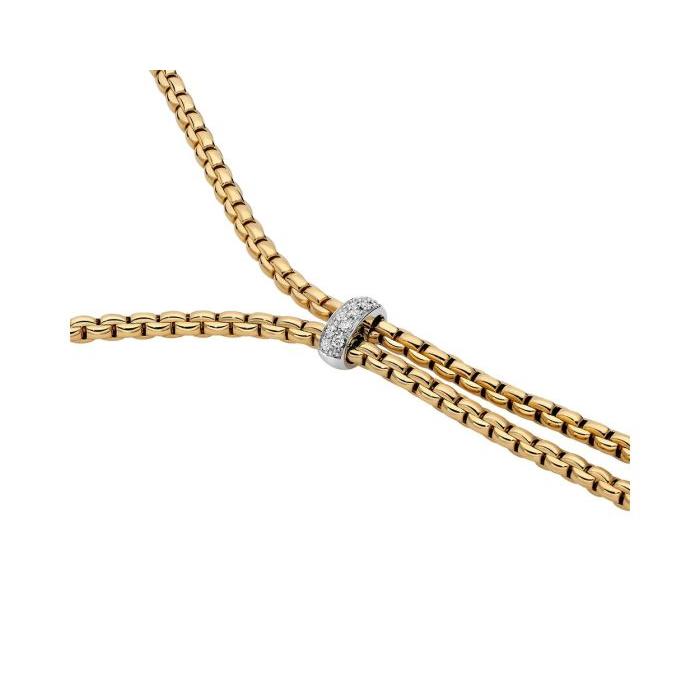 Eka Lariat Style Necklace 18ct Yellow Gold Total Diamond Weight 0.10ct