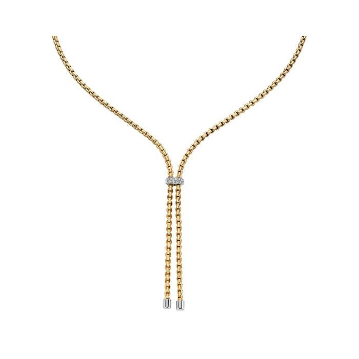 Eka Lariat Style Necklace 18ct Yellow Gold Total Diamond Weight 0.10ct