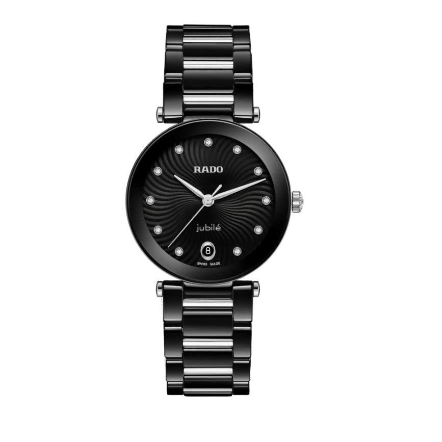 Rado LaCoupole Quartz Watch. High Tech Ceramic and Stainless Steel Bracelet