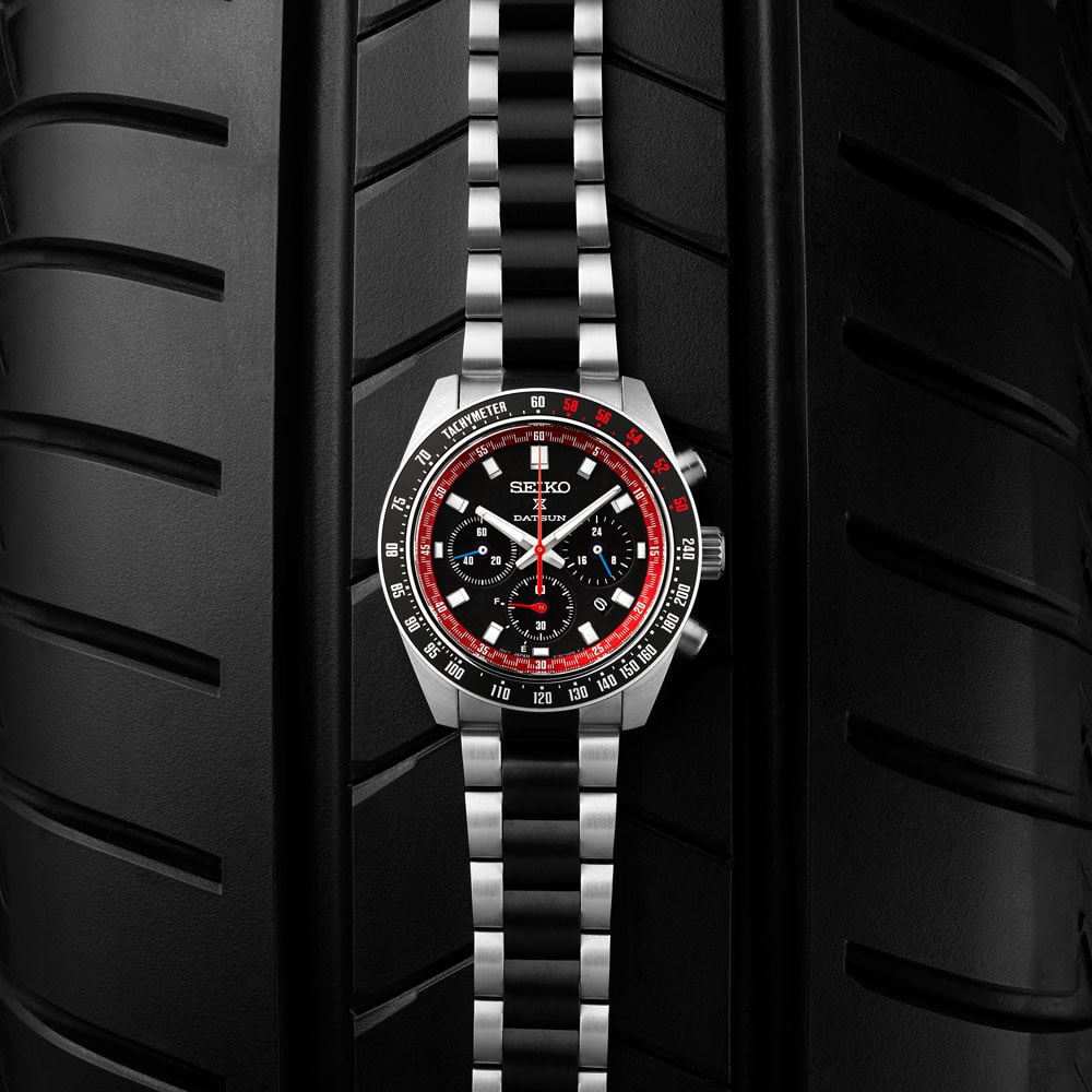 Seiko Prospex Solar Speedtimer X Datsun Fairlady Z Limited Edition Chronograph Watch.  Black Dial, B