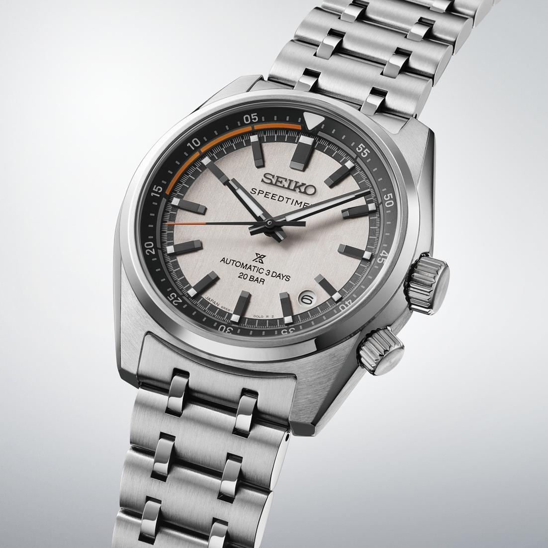 Seiko Prospex SpeedTimer Automatic Watch. Silver Dial Stainless Steel Bracelet