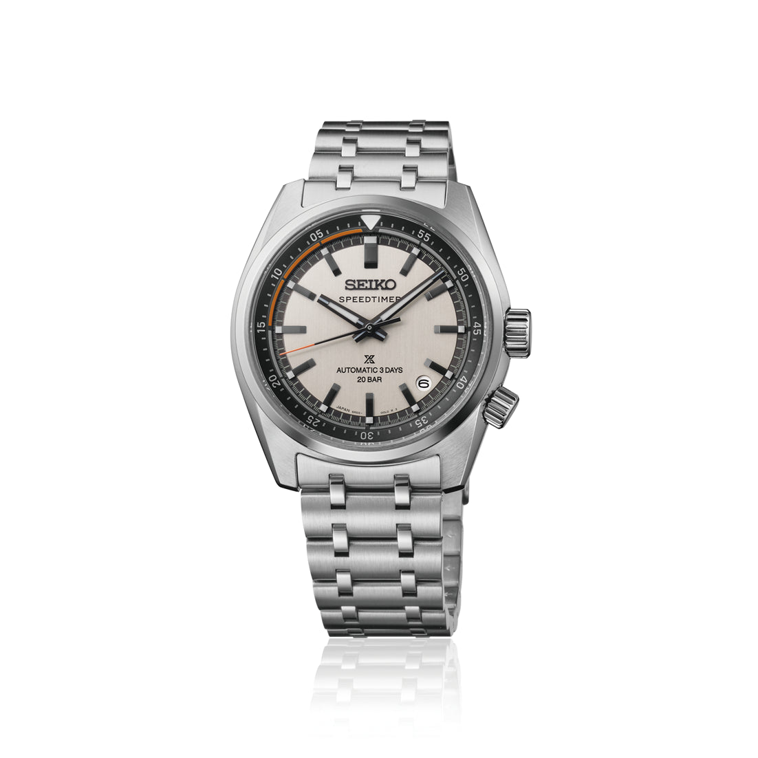 Seiko Prospex SpeedTimer Automatic Watch. Silver Dial Stainless Steel Bracelet