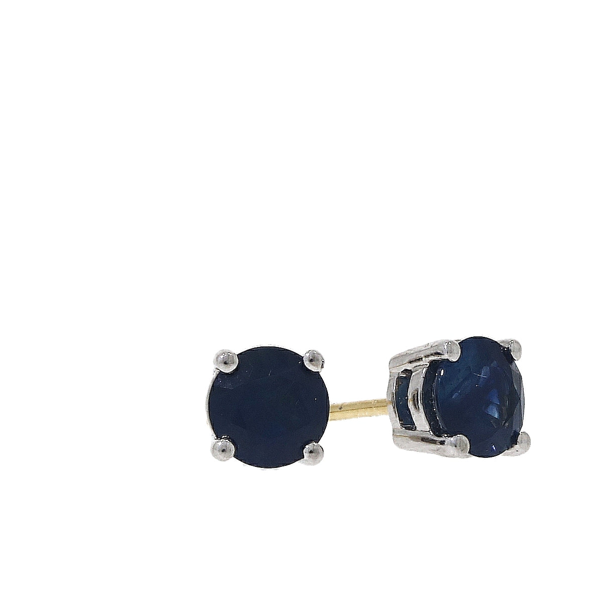 18ct Yellow Gold Sapphire Single Stone Stud Earrings