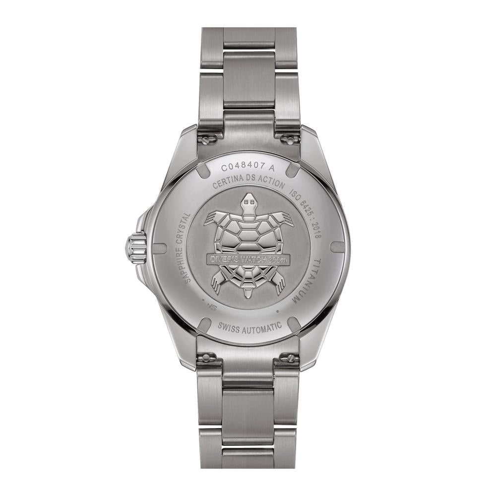 Certina DS Actionn  Diver Powermatic 80 Automatic Watch. Blue Dial Titanium Bracelet