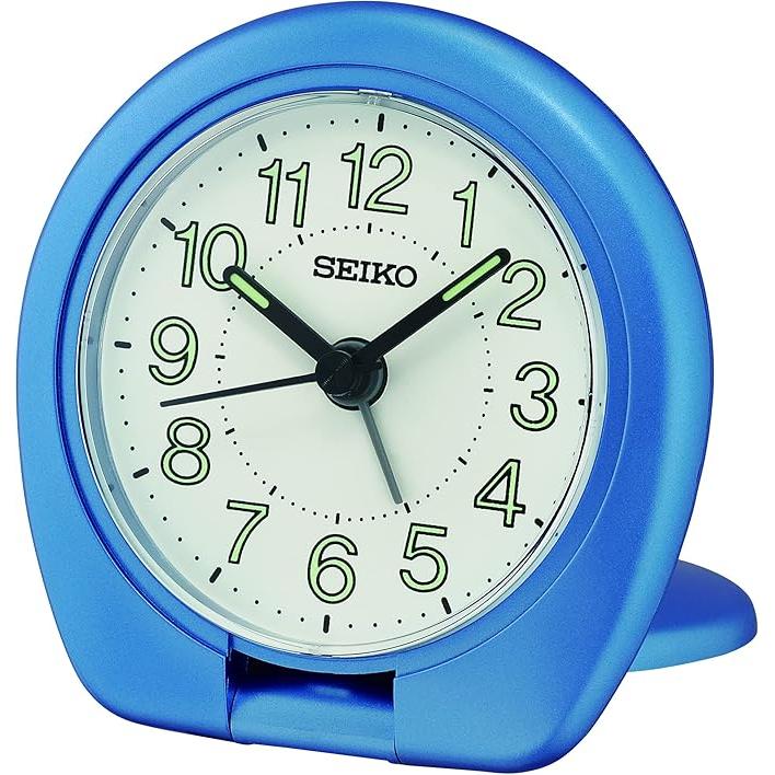 Seiko Timeless Metalic Blue Ascending Beep Travel Alarm Clock