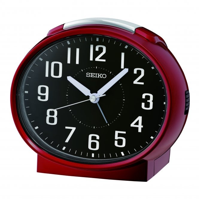 Seiko Retro Black and Red Bell Alarm Clock