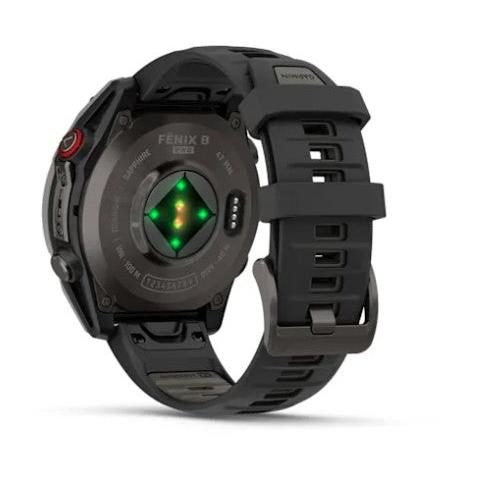 Garmin Fenix 8 Pro 47mm AMOLED, Sapphire, Carbon Grey DLC Titanium with Black/Pebble Grey Silicone B