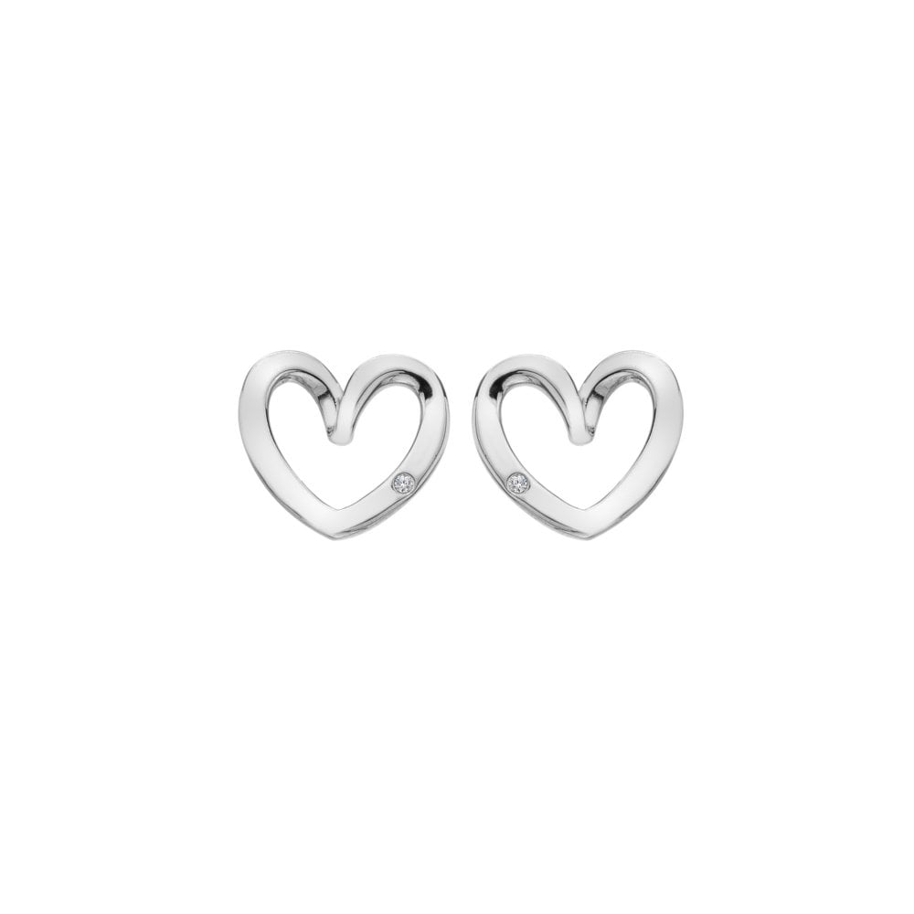 Hot Diamonds Classic Silver Open Heart Stud Earrings