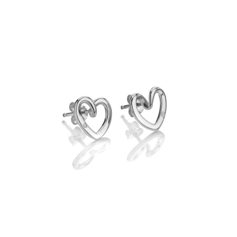 Hot Diamonds Classic Silver Open Heart Stud Earrings