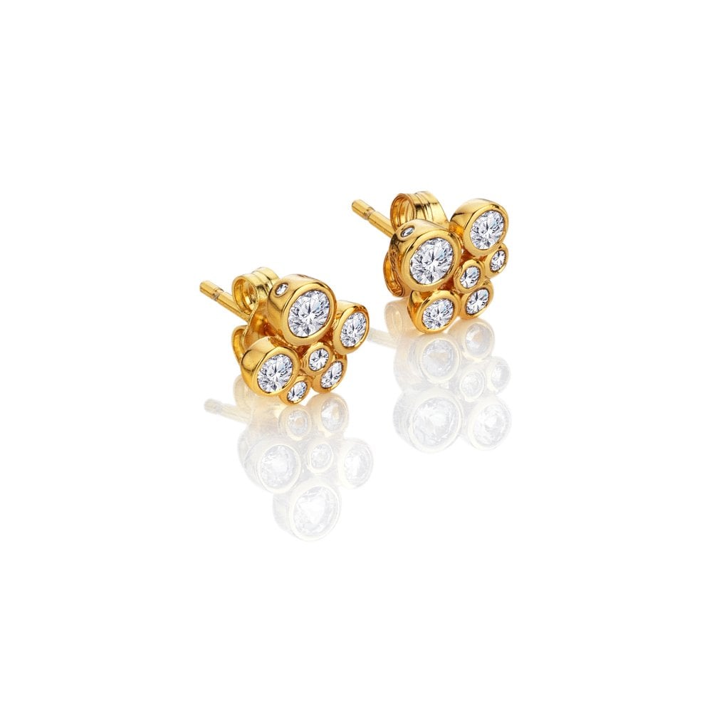 Hot Diamond x Golden Edit Tender Cluster Earrings.