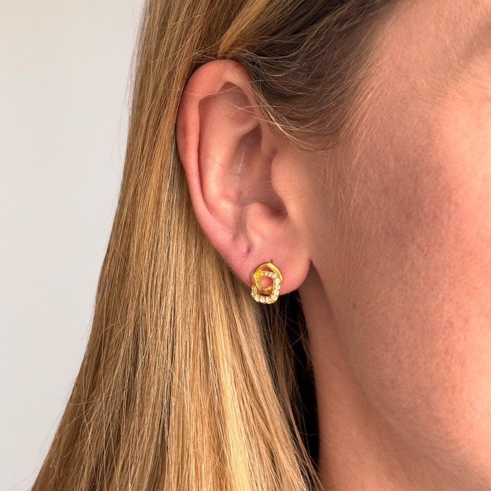 Hot Diamonds x Golden Edit Connected Stud Earrings