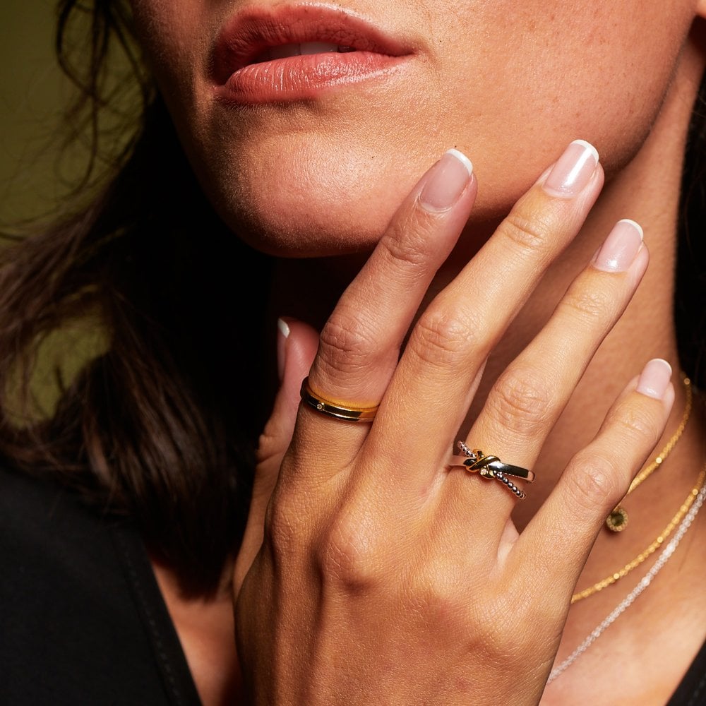 Hot Diamonds Parallel Two Tone Ring