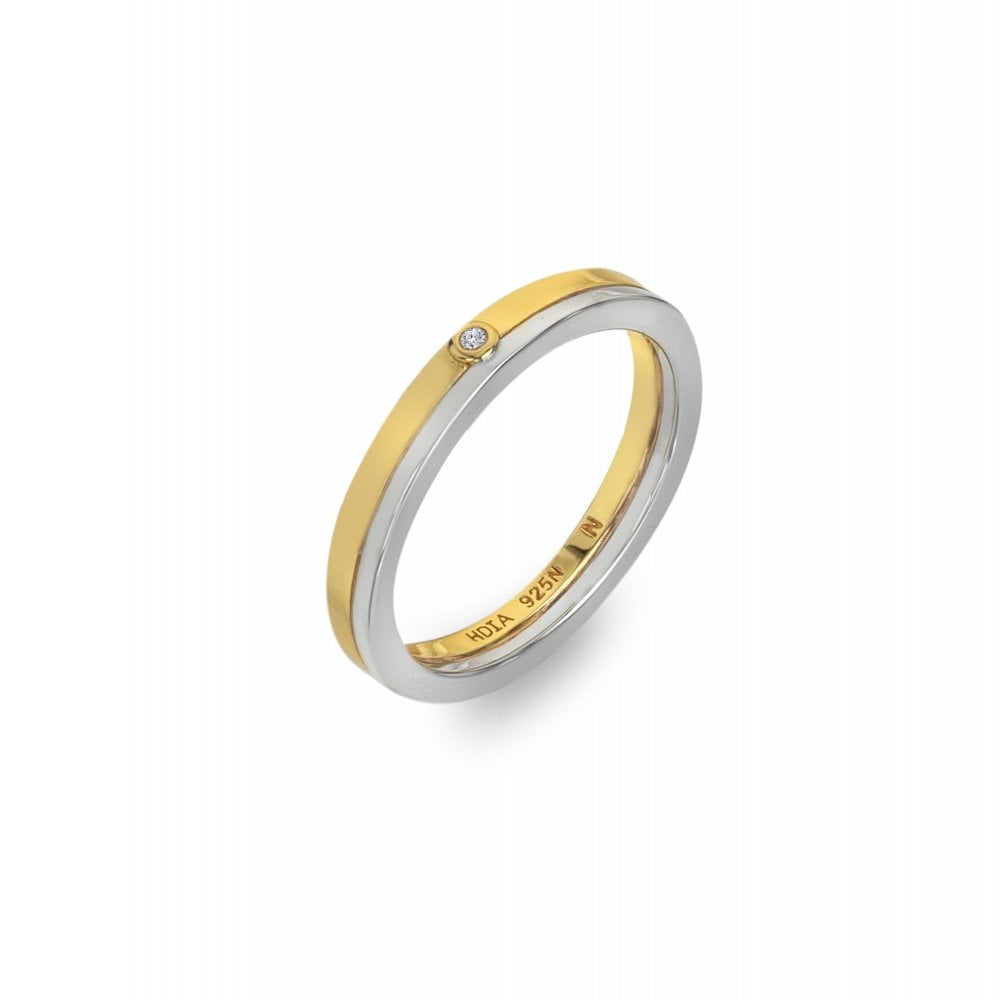 Hot Diamonds Parallel Two Tone Ring
