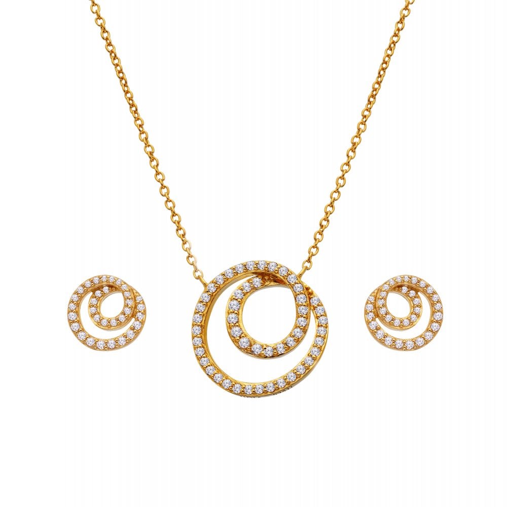 Hot Diamonds x Golden Edit Shimmer Circle Pendant and Earring Set