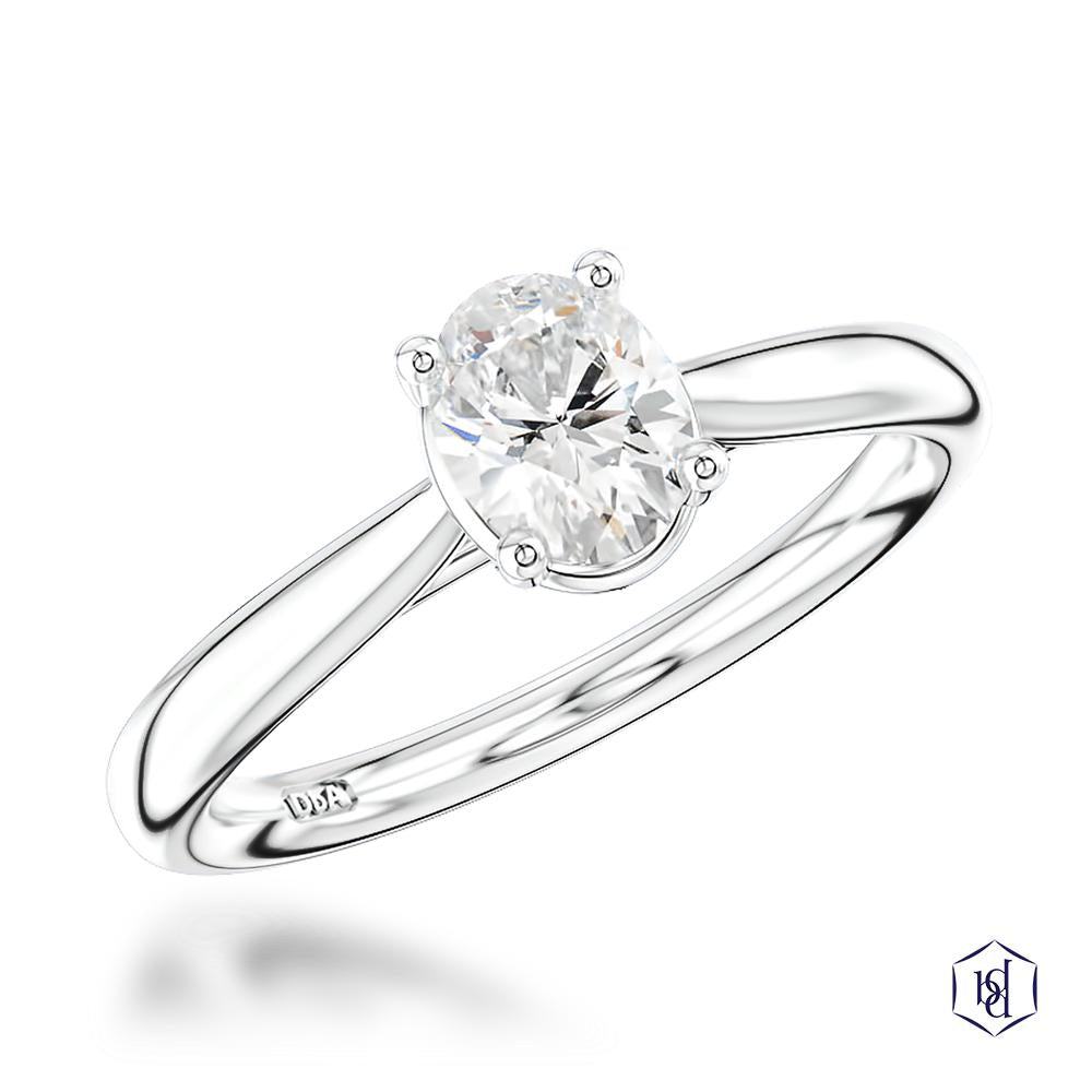 Classic Oval Oval Cut Platinum Solitaire Diamond
