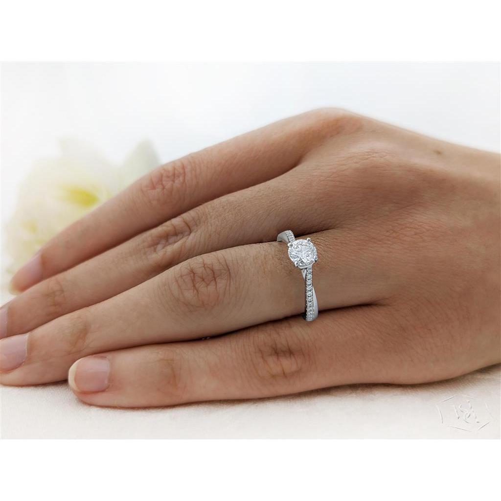 Skye Twist Round Brilliant Cut Platinum Solitaire Diamond