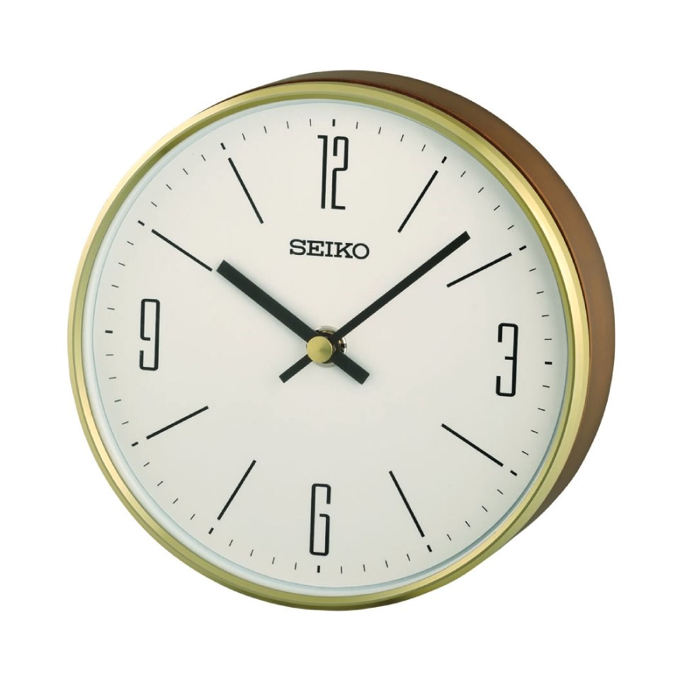Seiko Round Wooden Mantle Clock