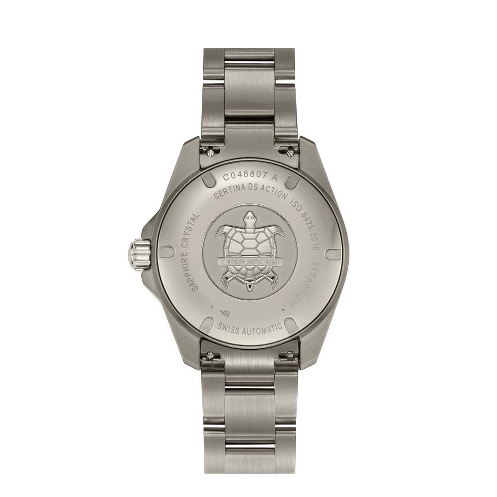 Certina DS Action Diver Powermatic Automatic Watch. Black Dial Titanium Bracelet/Case