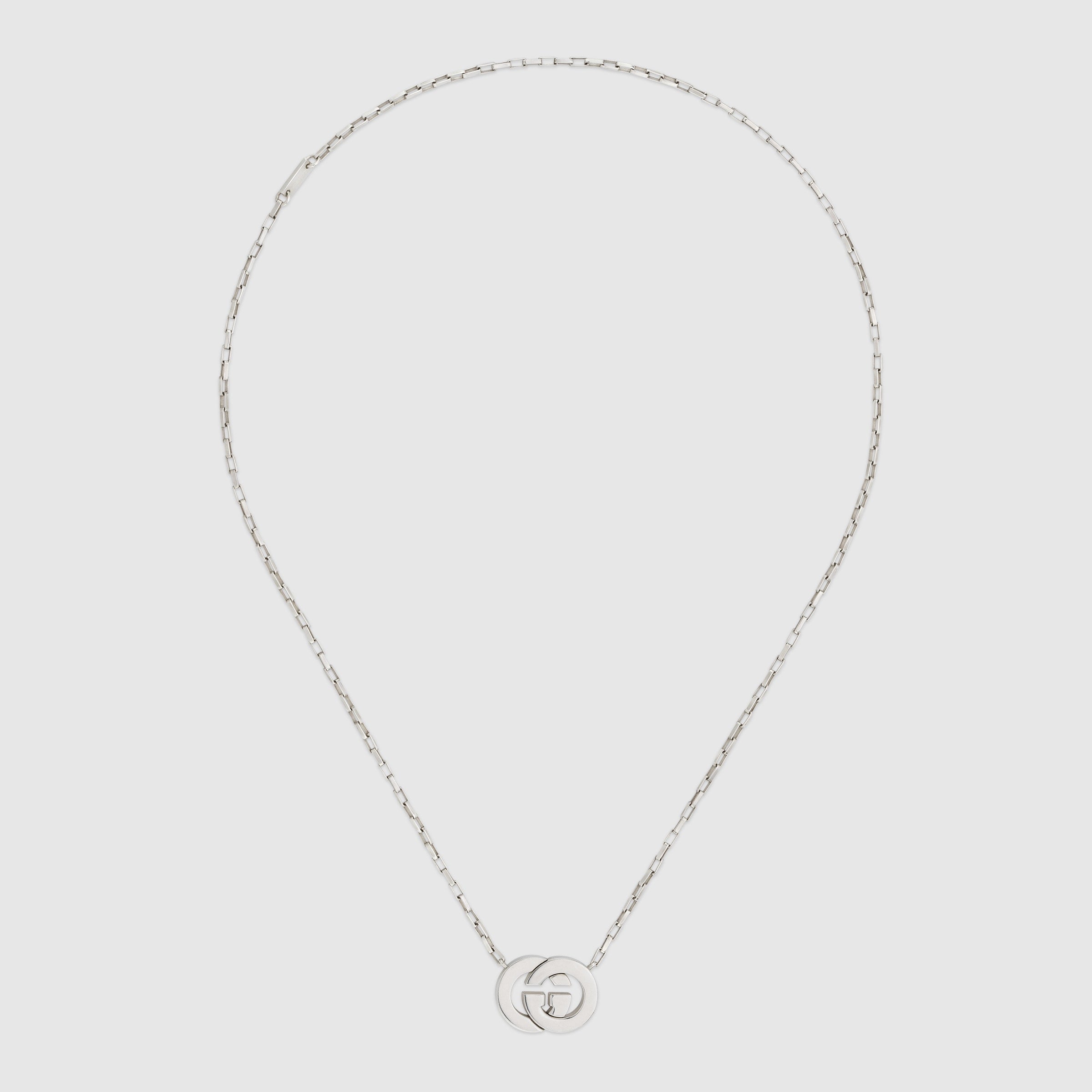 Gucci Silver Interlocking G Magnetic Necklace 45cm