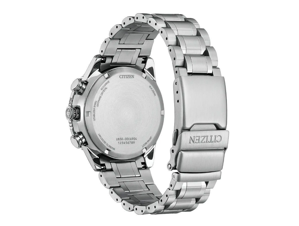 Citizen Promaster Skyhawk Perpetual Calender Eco Drive Watch. Blue Dial, Stainless Steel Bracelet.