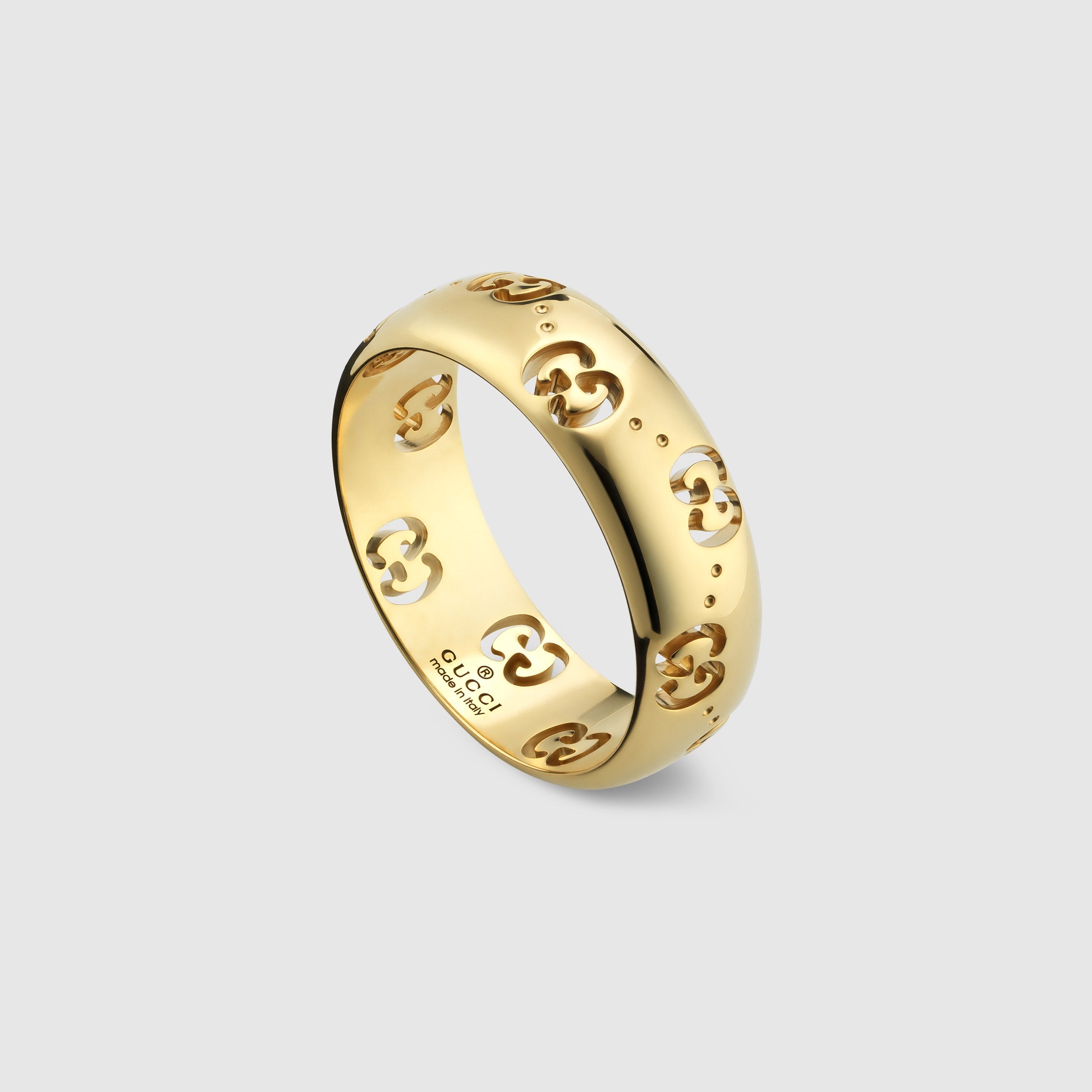 Gucci 18ct Yellow Gold Icon GG 6mm Ring
