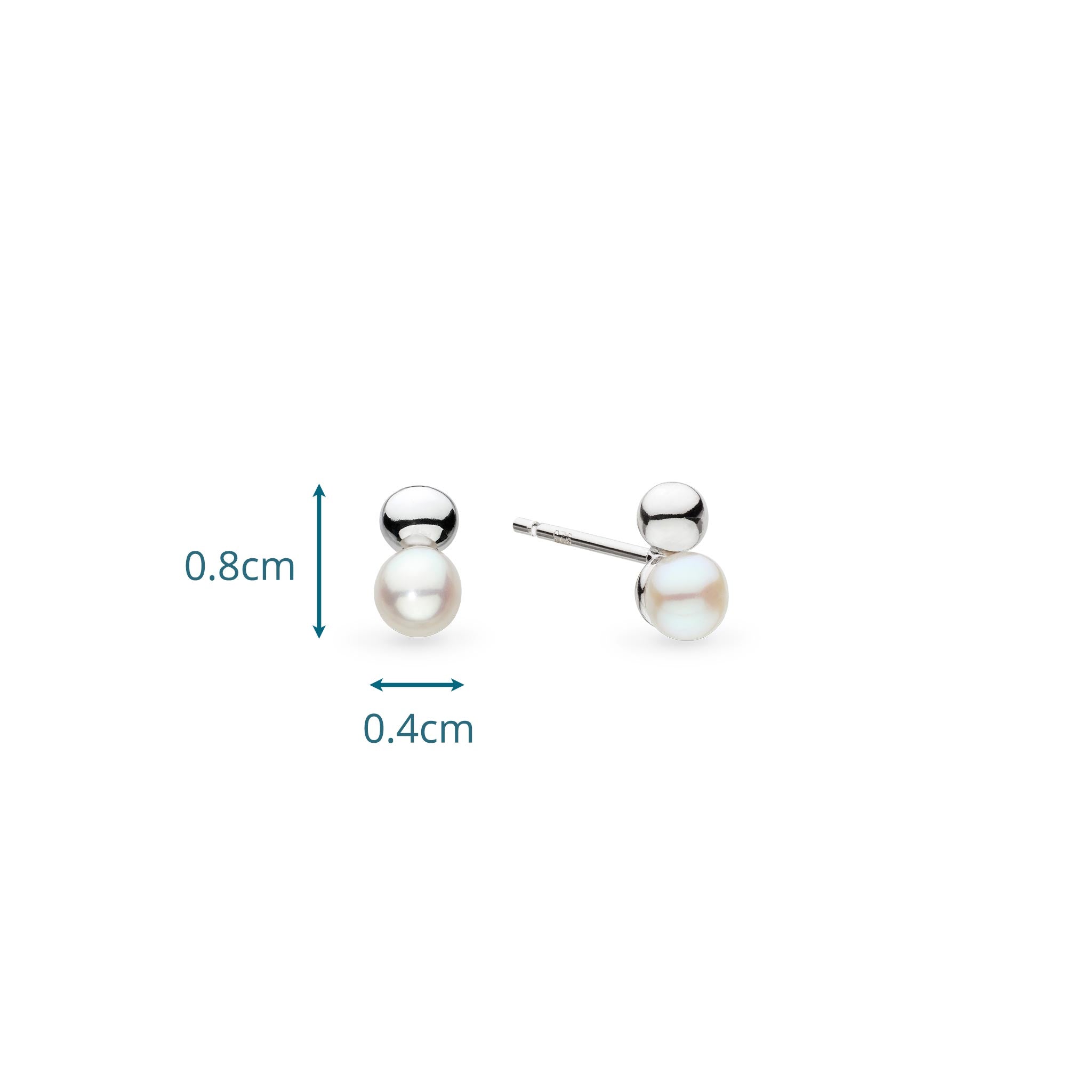 Kit Heath Silver Coast Tumble Pearl Stud Earrings
