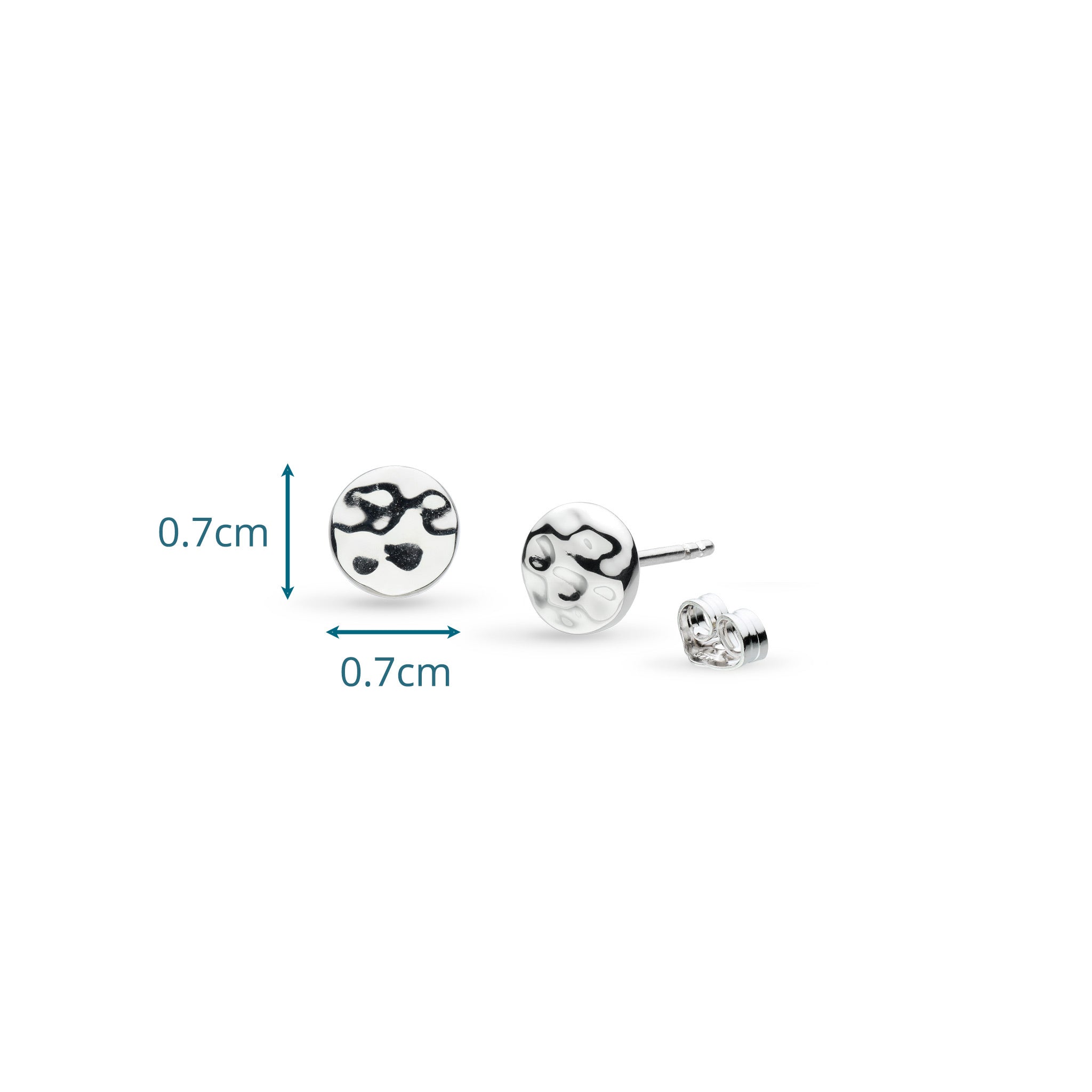 Kit Heath Silver Mirage Reflect Round Disc Stud Earrings