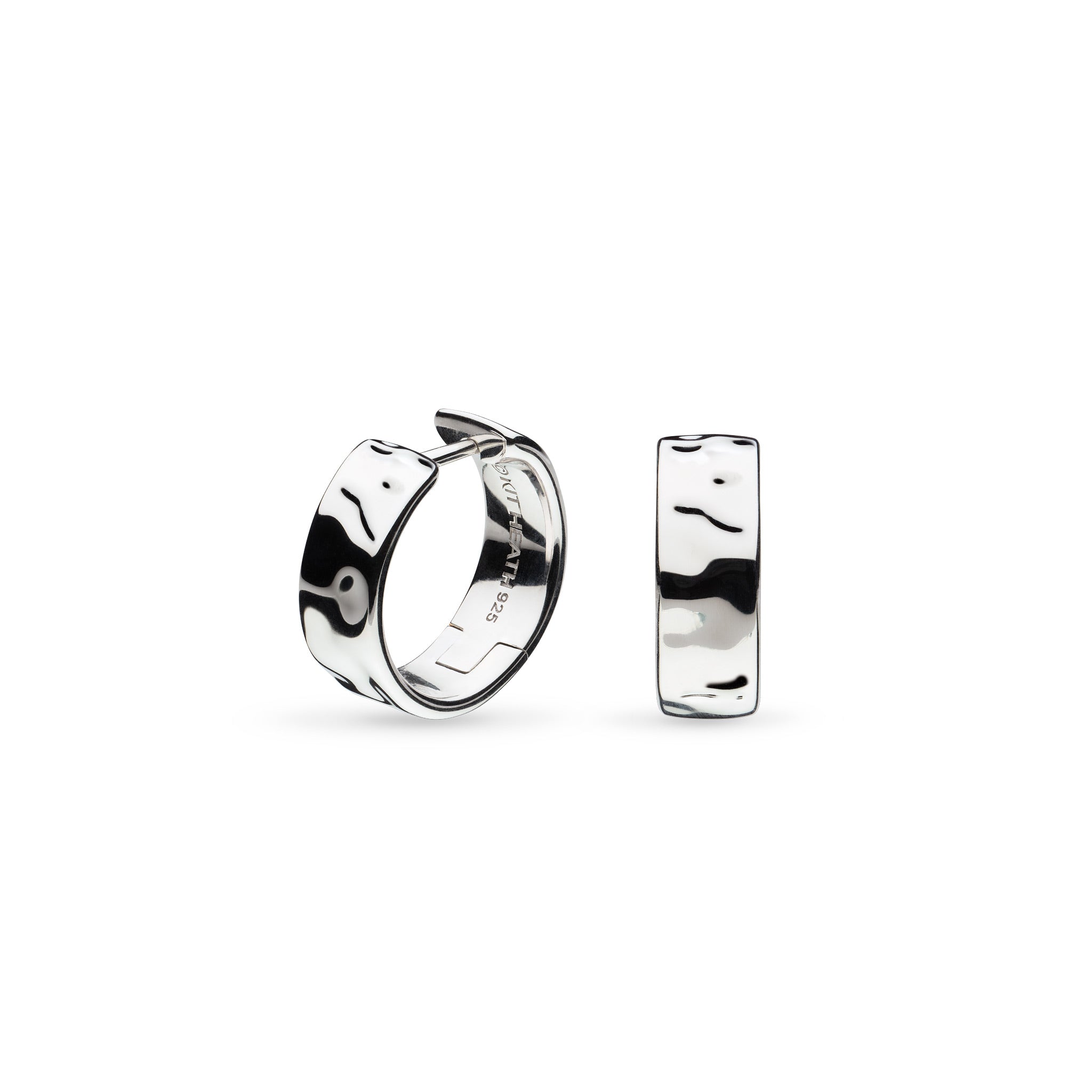 Kit Heath Silver Mirage Reflect Wide Hinged Hoop Earrings