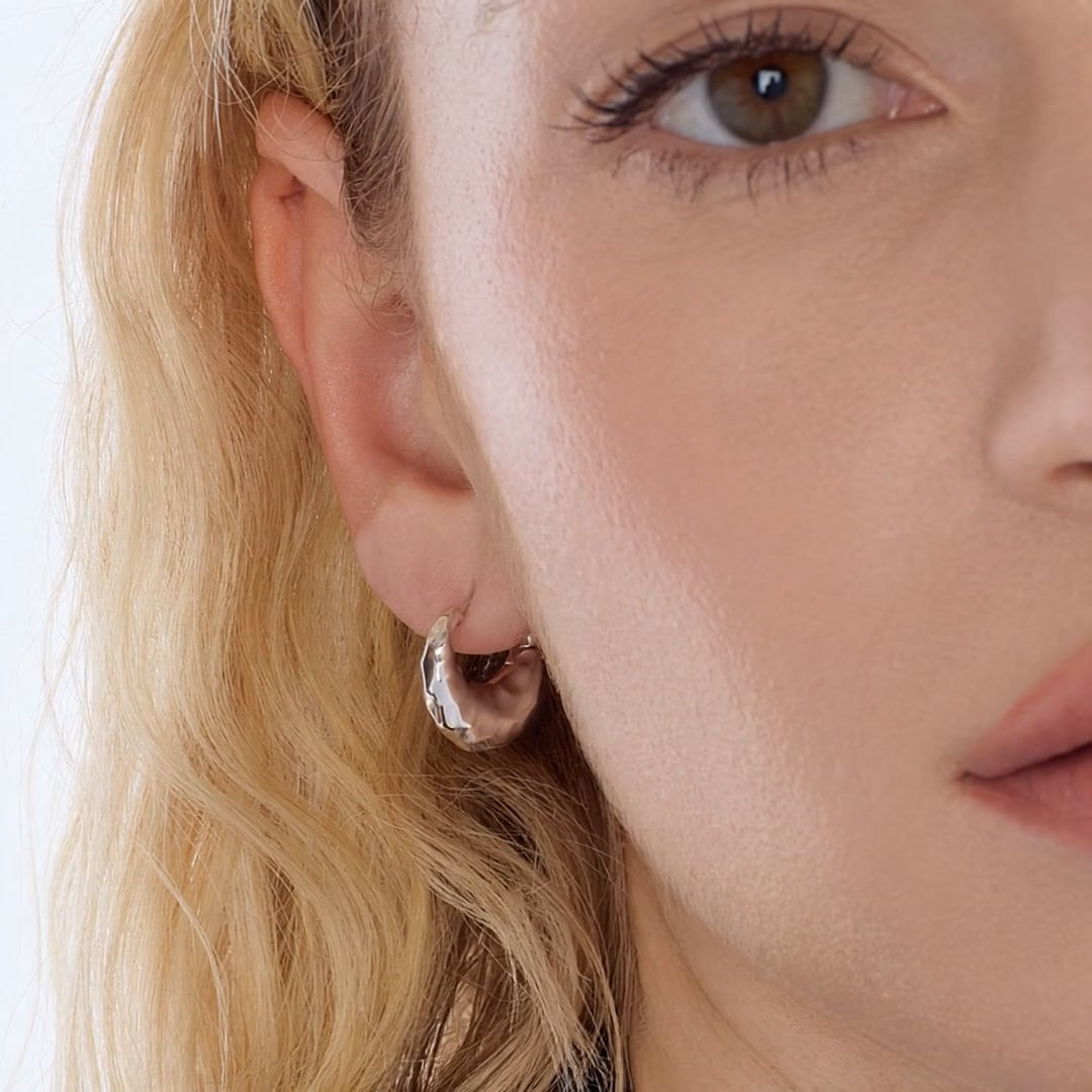 Kit Heath Silver Mirage Reflect Hinged Hoop Earrings