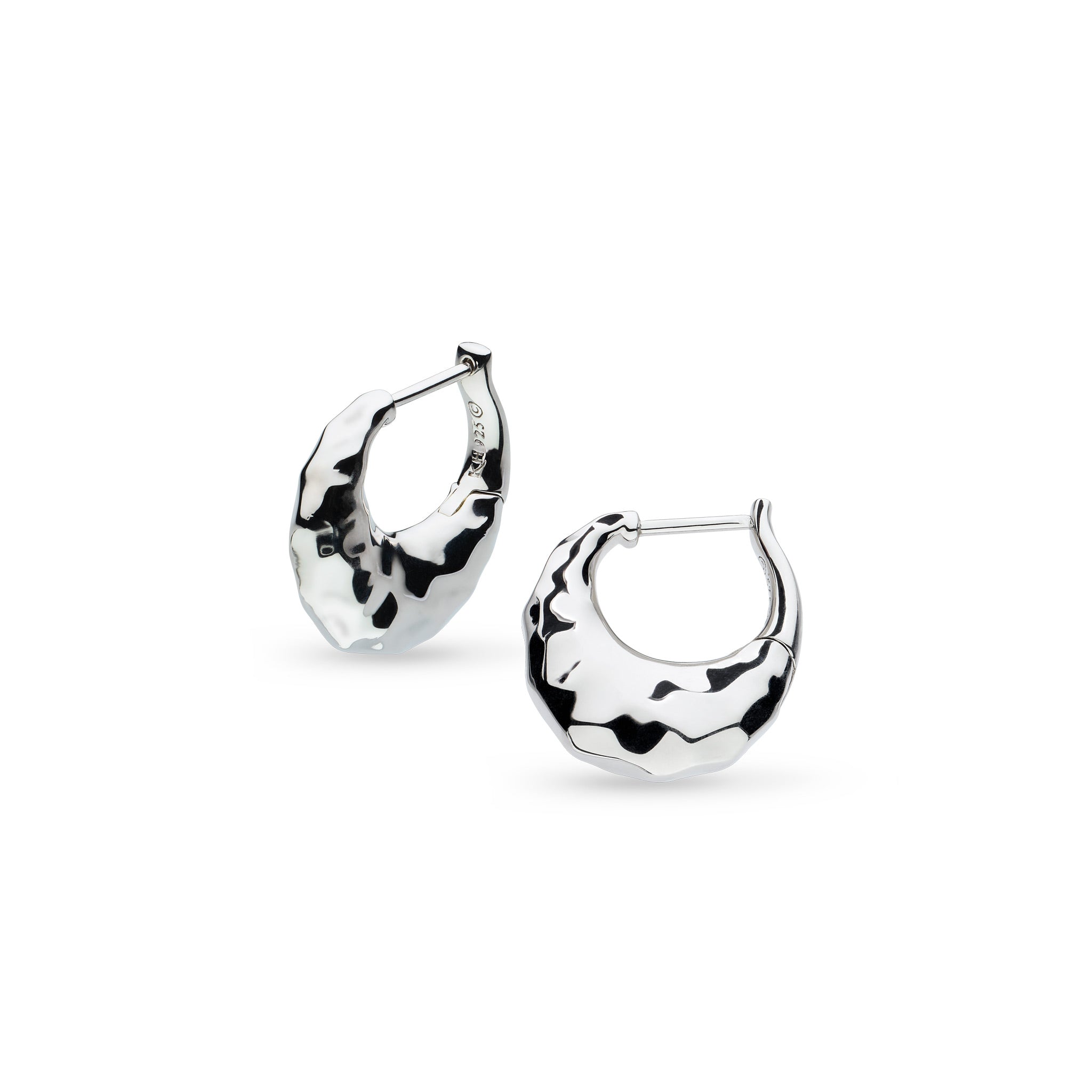 Kit Heath Silver Mirage Reflect Hinged Hoop Earrings
