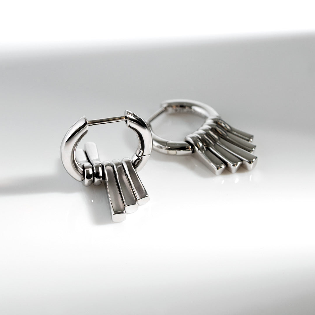 Kit Heath Silver Array Dangle Hoop Earrings