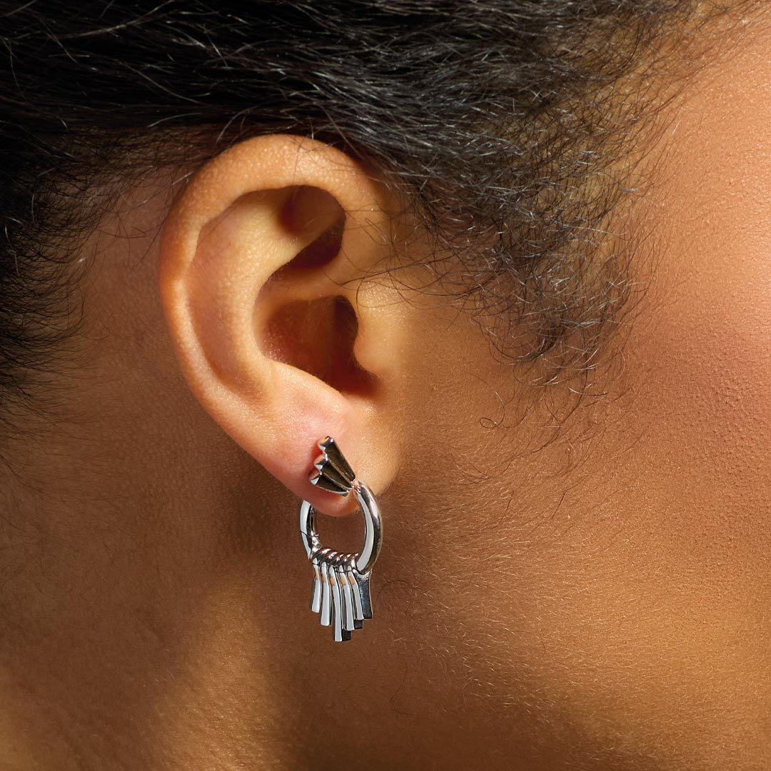 Kit Heath Silver Array Dangle Hoop Earrings