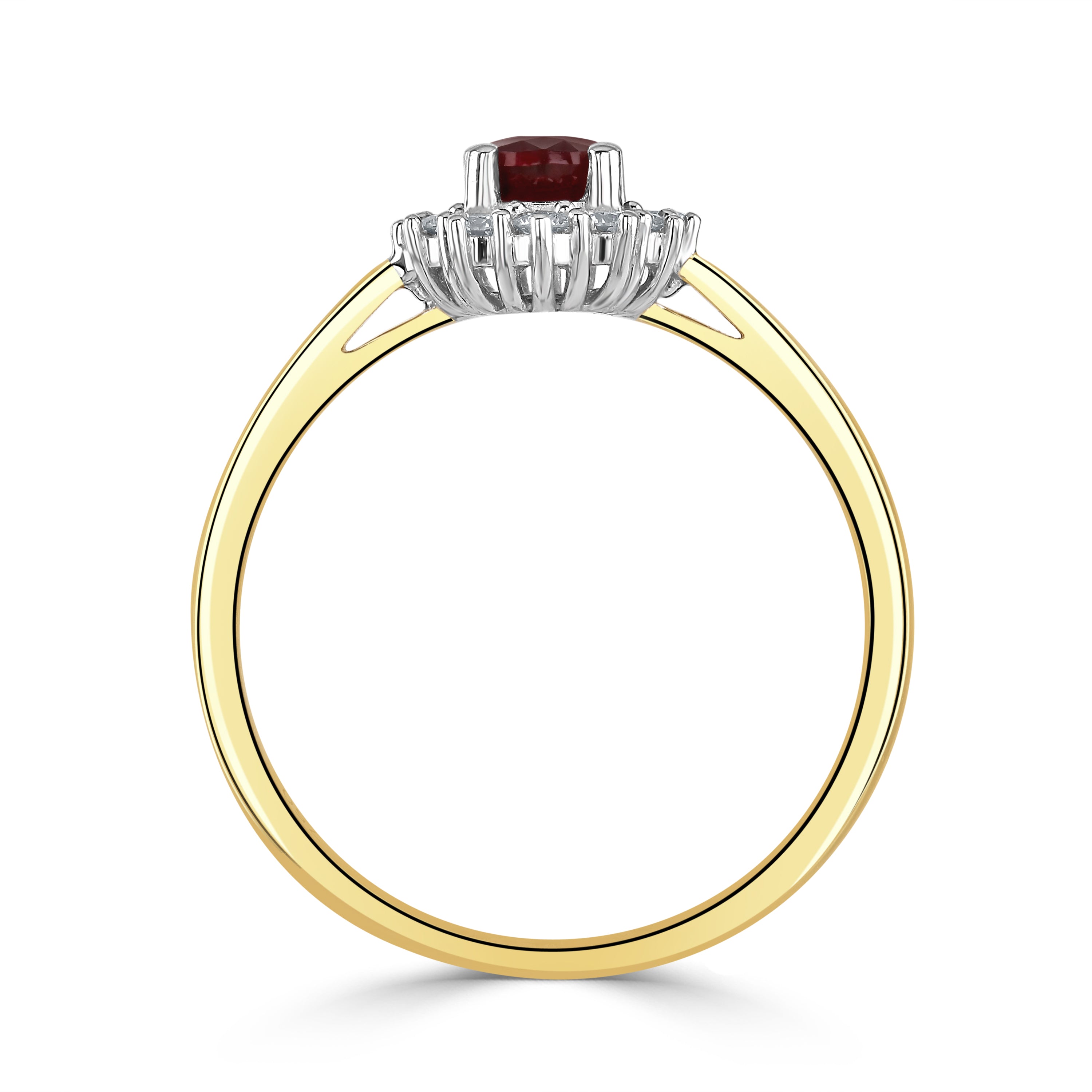 18ct Gold Ruby & Diamond Cluster Ring