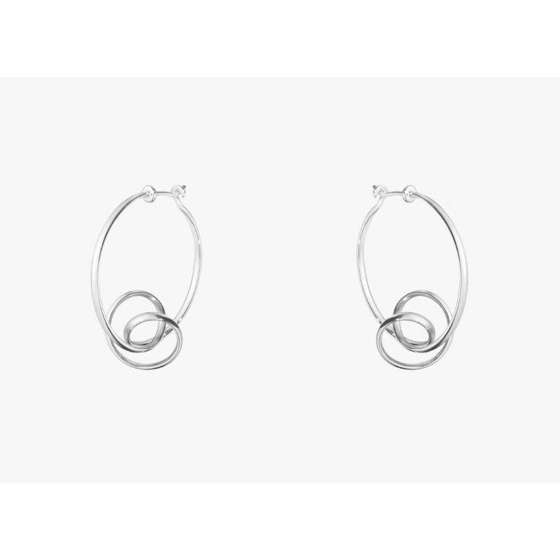 Georg Jensen Silver Forget-Me-Knot Torun EarHoops