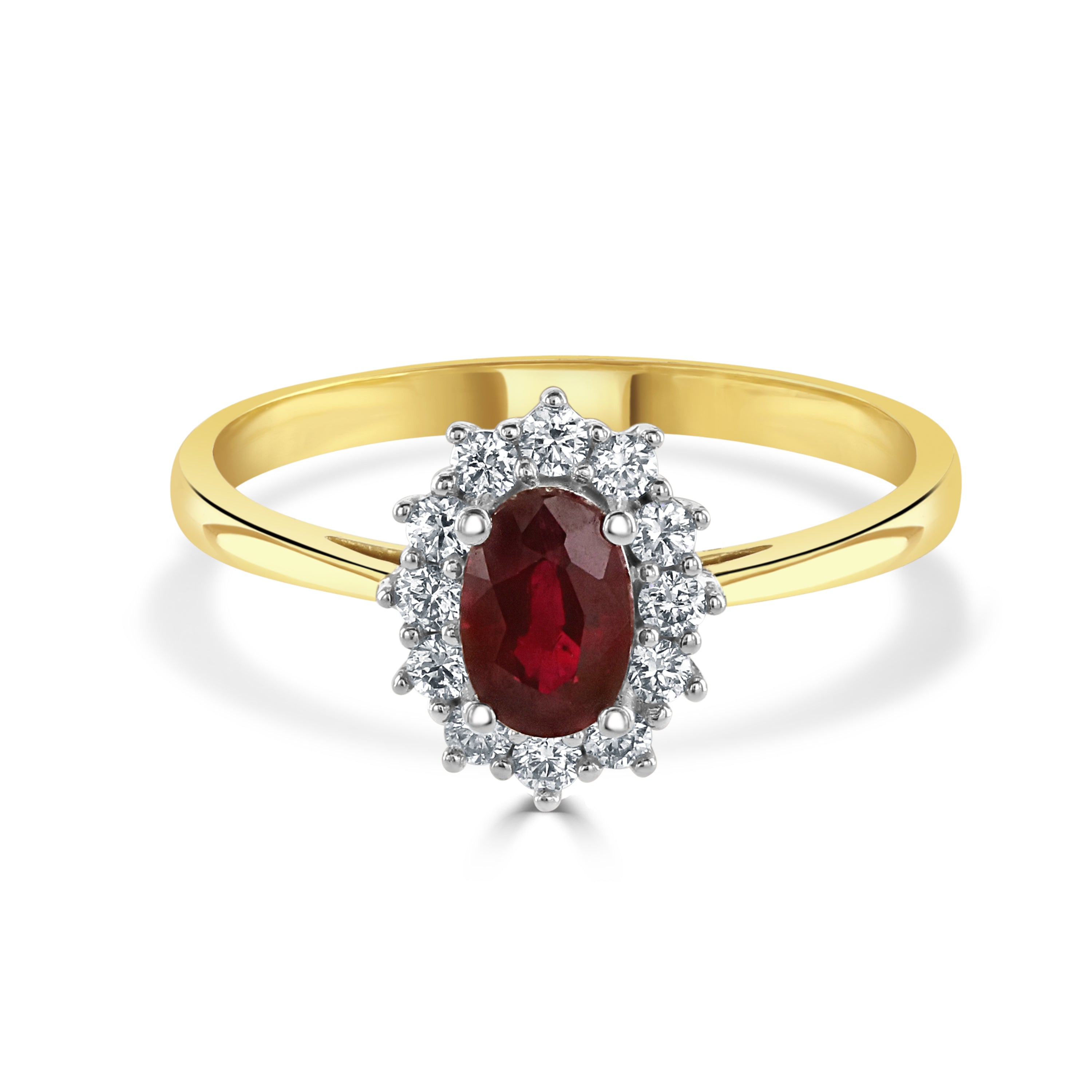 18ct Gold Ruby & Diamond Cluster Ring
