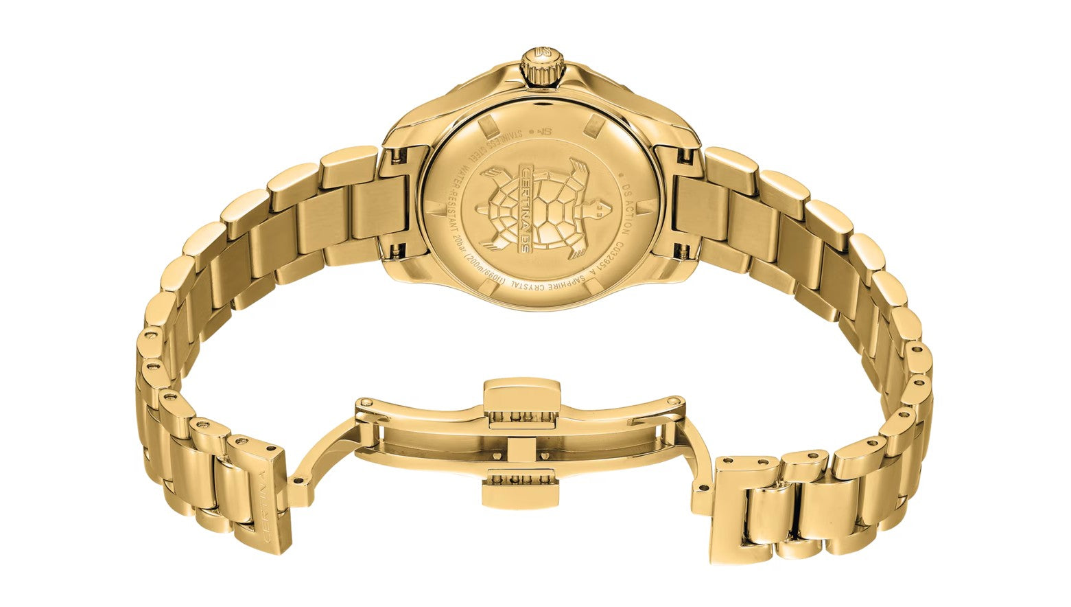 DS Action Lady 29mm Quartz Watch. Mother of Pearl Dial Stainless Steel Gold PVD Bracelet.