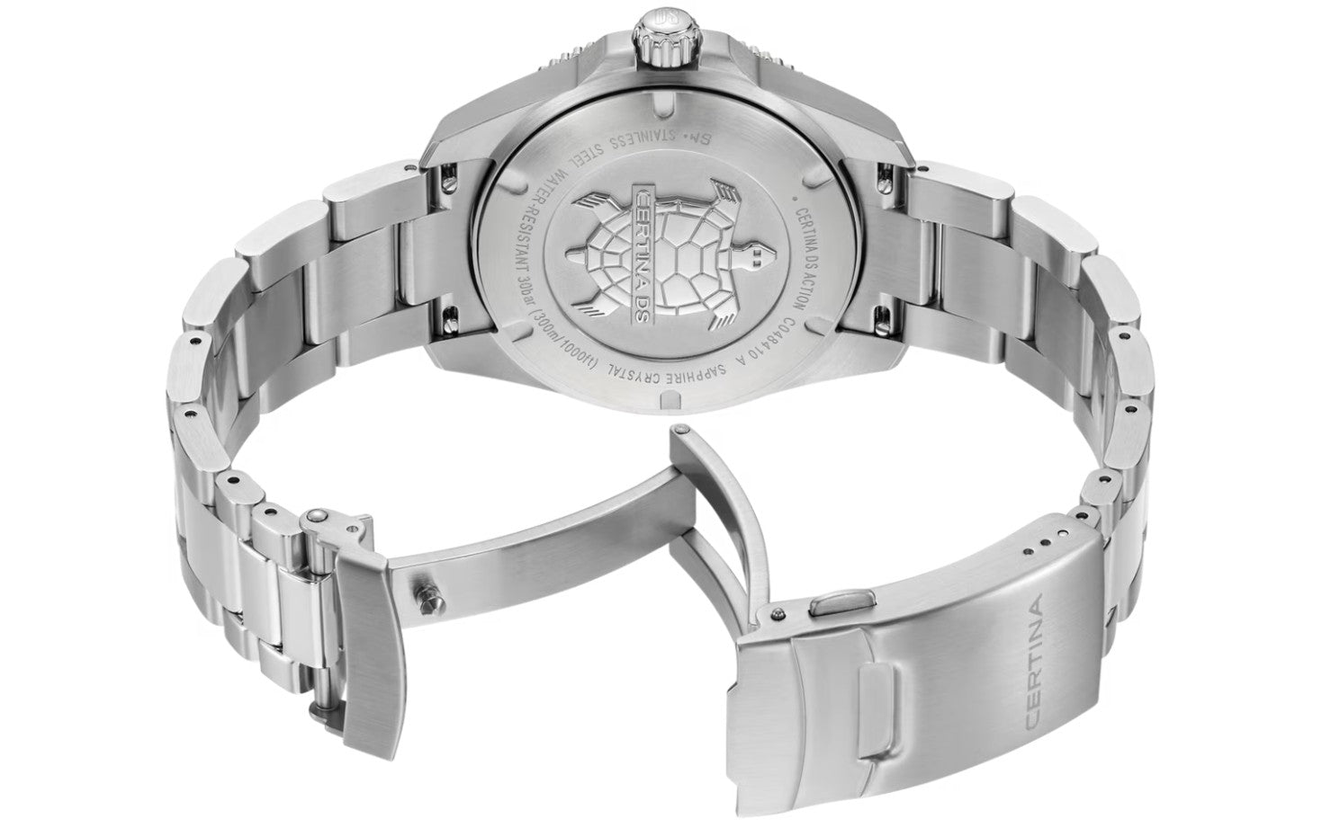 DS Action 40mm Quartz Watch. Black Dial Stainless Steel Bracelet.