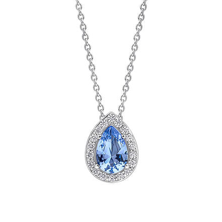 Zirconia Halo Teardrop Pendant